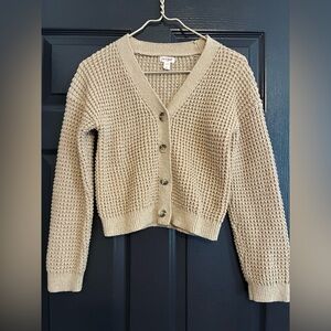 Cat & Jack Textured Button-Up Cardigan - Beige